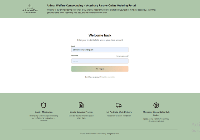 AWC Veterinary Ordering Platform thumbnail 5